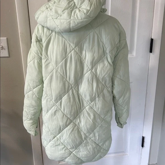 Free People movement mint green quilted jacket xxs over sized - Picture 8 of 10